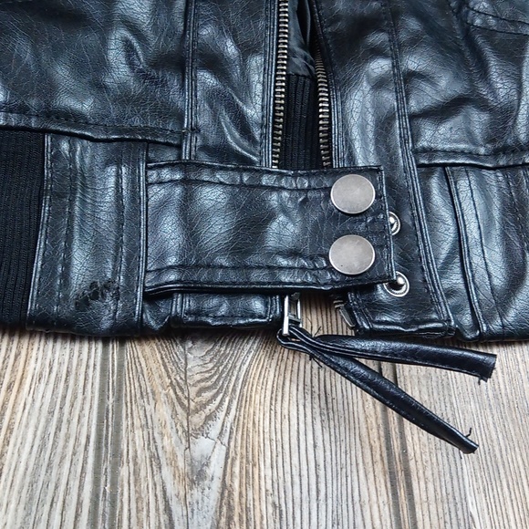 Black Faux Leather Moto Jacket - Picture 9 of 16